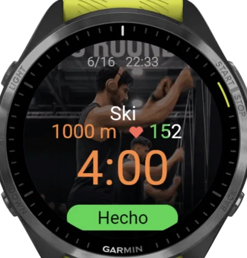 8Round en un reloj Garmin: la estación de ski con el pulso